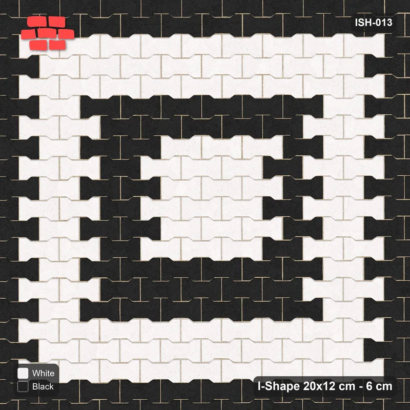 Interlock (Pasco) 20x12 cm · ISH-013 · Aligned lattice, square rings 28cm · Top view Interlock (Pasco) 20x12 cm · ISH-013 · Aligned lattice, square rings 28cm · Top view