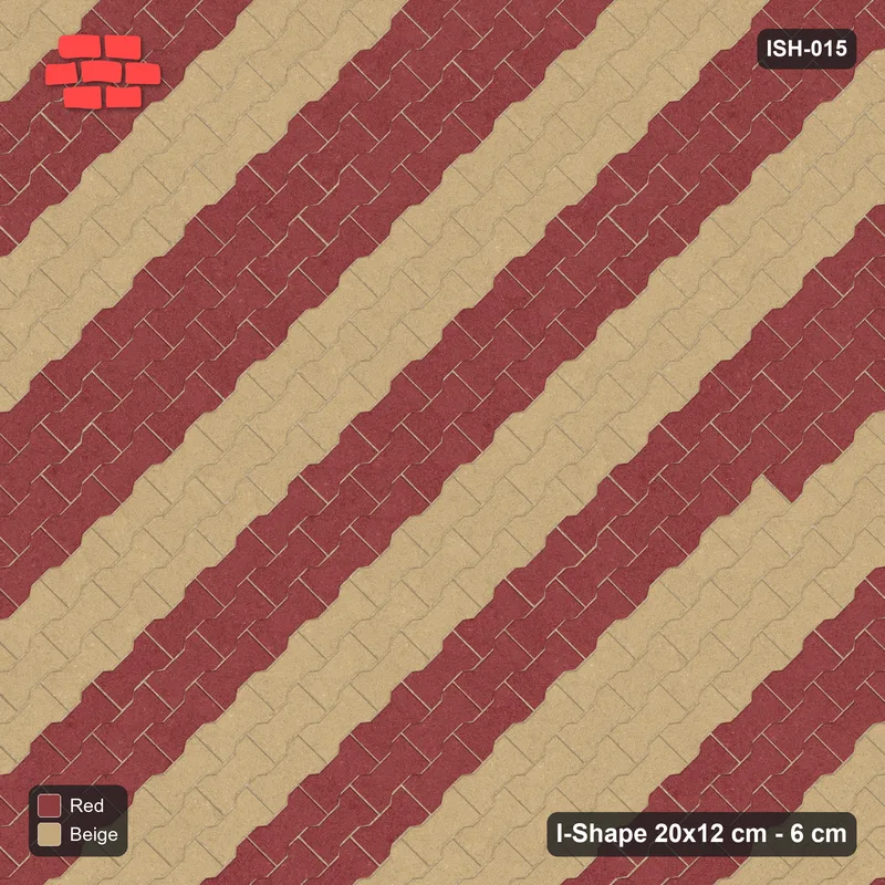 Interlock (Pasco) 20x12 cm · ISH-015 · Diagonal 45 deg lattice, counter-diagonal stripes 32cm · Top view Interlock (Pasco) 20x12 cm · ISH-015 · Diagonal 45 deg lattice, counter-diagonal stripes 32cm · Top view