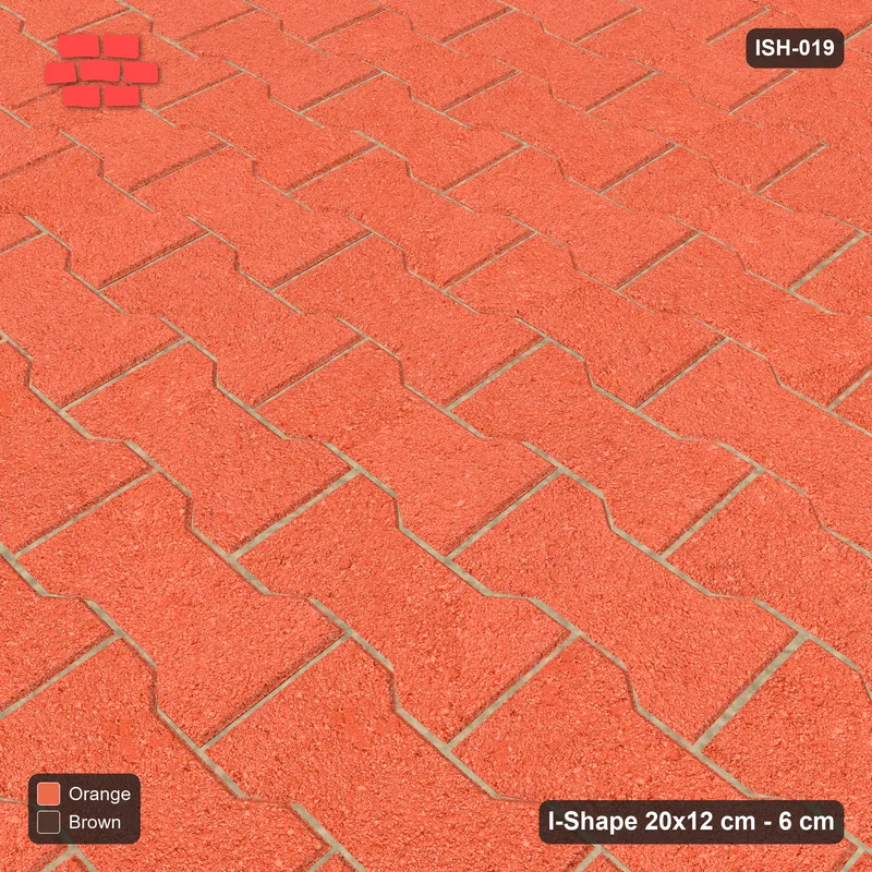 Interlock (Pasco) 20x12 cm · ISH-019 · Aligned lattice, solid field, accent kerb, kerb frame · Side view Interlock (Pasco) 20x12 cm · ISH-019 · Aligned lattice, solid field, accent kerb, kerb frame · Side view