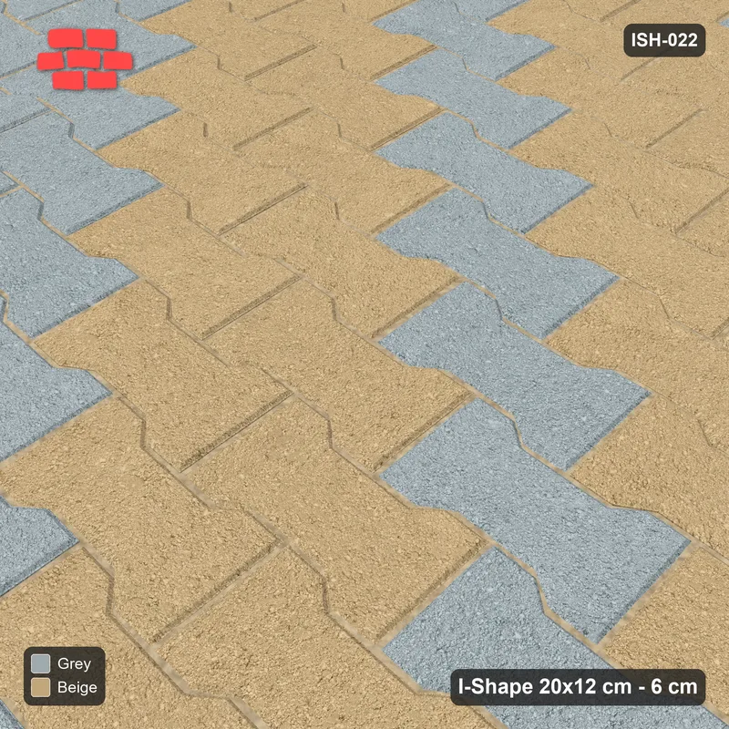 Interlock (Pasco) 20x12 cm · ISH-022 · Aligned lattice, diagonal stripes 24cm, kerb frame · Side view Interlock (Pasco) 20x12 cm · ISH-022 · Aligned lattice, diagonal stripes 24cm, kerb frame · Side view