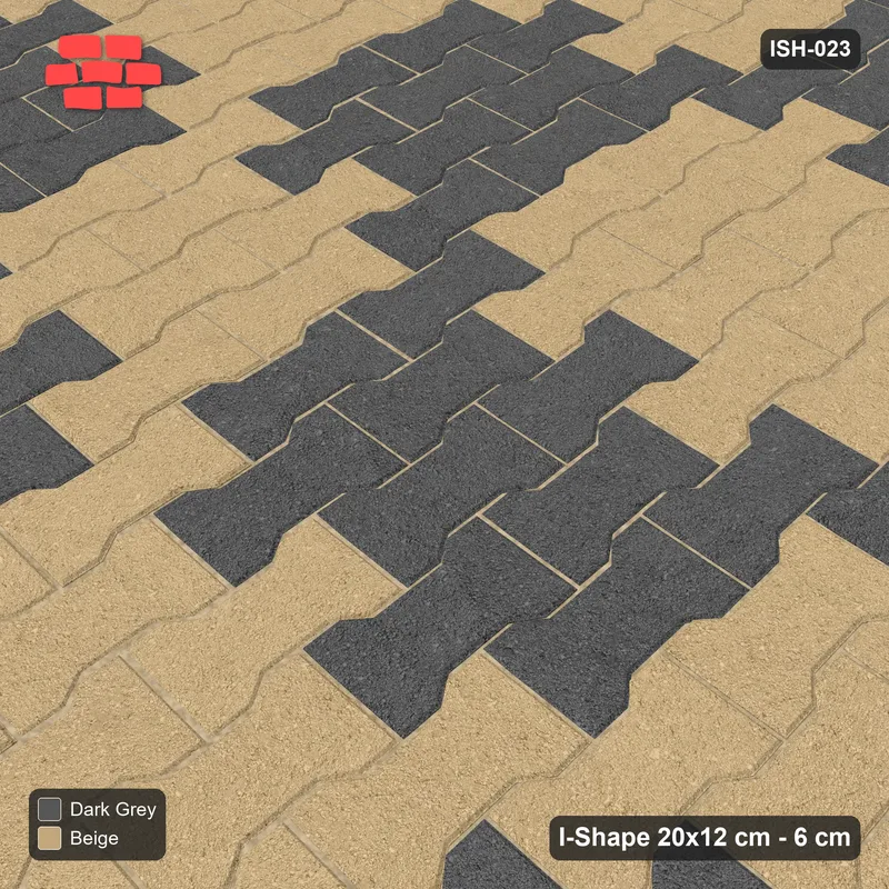 Interlock (Pasco) 20x12 cm · ISH-023 · Quarter-turn lattice, checker 45cm · Side view Interlock (Pasco) 20x12 cm · ISH-023 · Quarter-turn lattice, checker 45cm · Side view