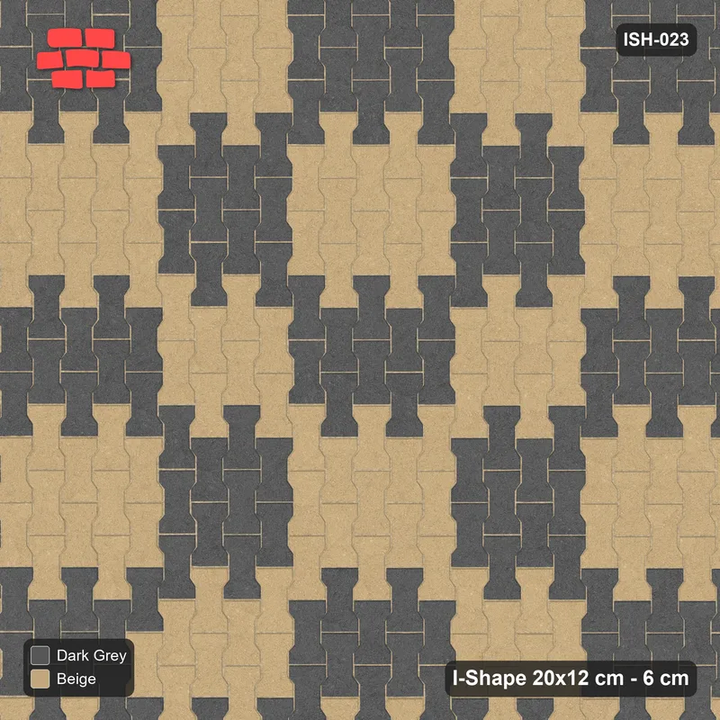 Interlock (Pasco) 20x12 cm · ISH-023 · Quarter-turn lattice, checker 45cm · Top view Interlock (Pasco) 20x12 cm · ISH-023 · Quarter-turn lattice, checker 45cm · Top view