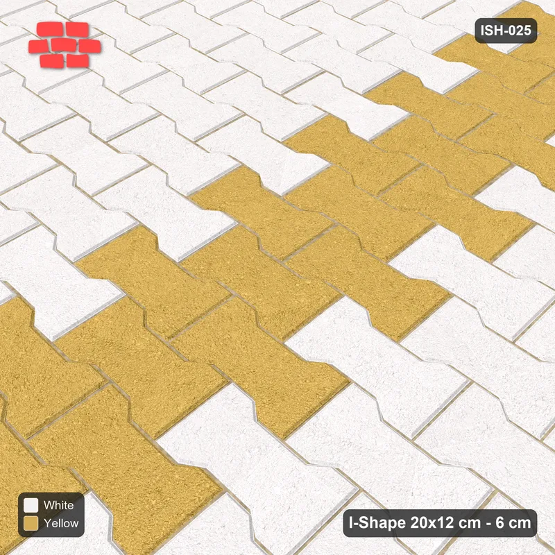Interlock (Pasco) 20x12 cm · ISH-025 · Aligned lattice, accent column every 4th band 28cm · Side view Interlock (Pasco) 20x12 cm · ISH-025 · Aligned lattice, accent column every 4th band 28cm · Side view