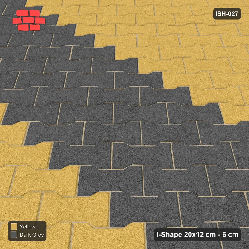 Interlock (Pasco) 20x12 cm · ISH-027 · Diagonal 45 deg lattice, centre feature band 48cm · Side view Interlock (Pasco) 20x12 cm · ISH-027 · Diagonal 45 deg lattice, centre feature band 48cm · Side view