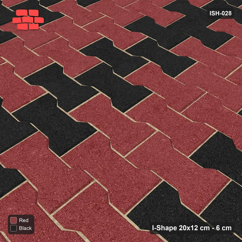 Interlock (Pasco) 20x12 cm · ISH-028 · Aligned lattice, vertical bands 24cm, kerb frame · Side view Interlock (Pasco) 20x12 cm · ISH-028 · Aligned lattice, vertical bands 24cm, kerb frame · Side view