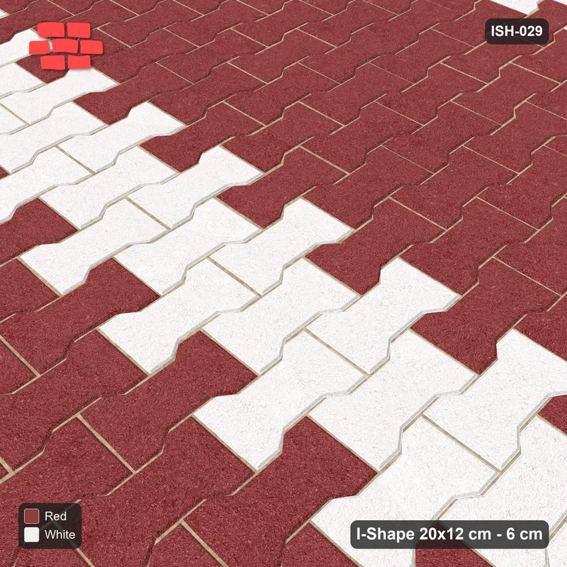 Interlock (Pasco) 20x12 cm · ISH-029 · Quarter-turn lattice, accent course every 4th band 30cm · Side view Interlock (Pasco) 20x12 cm · ISH-029 · Quarter-turn lattice, accent course every 4th band 30cm · Side view