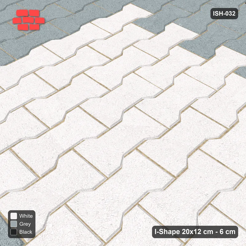 Interlock (Pasco) 20x12 cm · ISH-032 · Quarter-turn lattice, square rings 40cm, kerb frame · Side view Interlock (Pasco) 20x12 cm · ISH-032 · Quarter-turn lattice, square rings 40cm, kerb frame · Side view