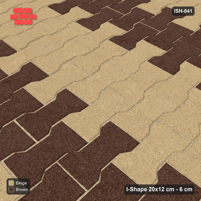 Interlock (Pasco) 20x12 cm · ISH-041 · Quarter-turn lattice, horizontal bands 32cm, kerb frame · Side view Interlock (Pasco) 20x12 cm · ISH-041 · Quarter-turn lattice, horizontal bands 32cm, kerb frame · Side view