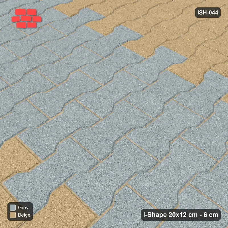 Interlock (Pasco) 20x12 cm · ISH-044 · Quarter-turn lattice, centre feature band 54cm, kerb frame · Side view Interlock (Pasco) 20x12 cm · ISH-044 · Quarter-turn lattice, centre feature band 54cm, kerb frame · Side view