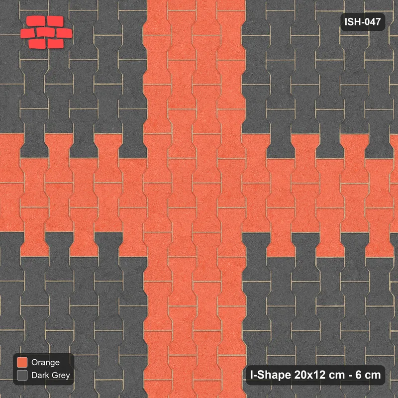 Interlock (Pasco) 20x12 cm · ISH-047 · Quarter-turn lattice, cross feature 38cm, kerb frame · Top view Interlock (Pasco) 20x12 cm · ISH-047 · Quarter-turn lattice, cross feature 38cm, kerb frame · Top view