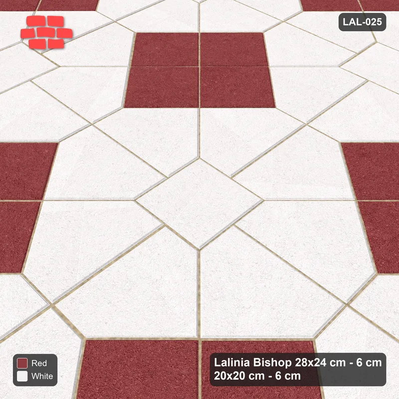Interlock (Pasco) 28x24 cm · LAL-025 · Octagons with Diamond Blocks - accent diamond blocks only · Side view Interlock (Pasco) 28x24 cm · LAL-025 · Octagons with Diamond Blocks - accent diamond blocks only · Side view