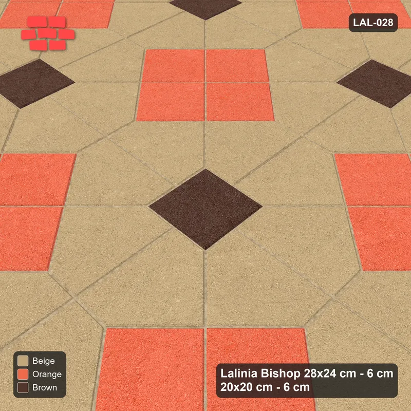Interlock (Pasco) 28x24 cm · LAL-028 · Octagons with Diamond Blocks - diamond blocks and dark centres, kerb frame · Side view Interlock (Pasco) 28x24 cm · LAL-028 · Octagons with Diamond Blocks - diamond blocks and dark centres, kerb frame · Side view