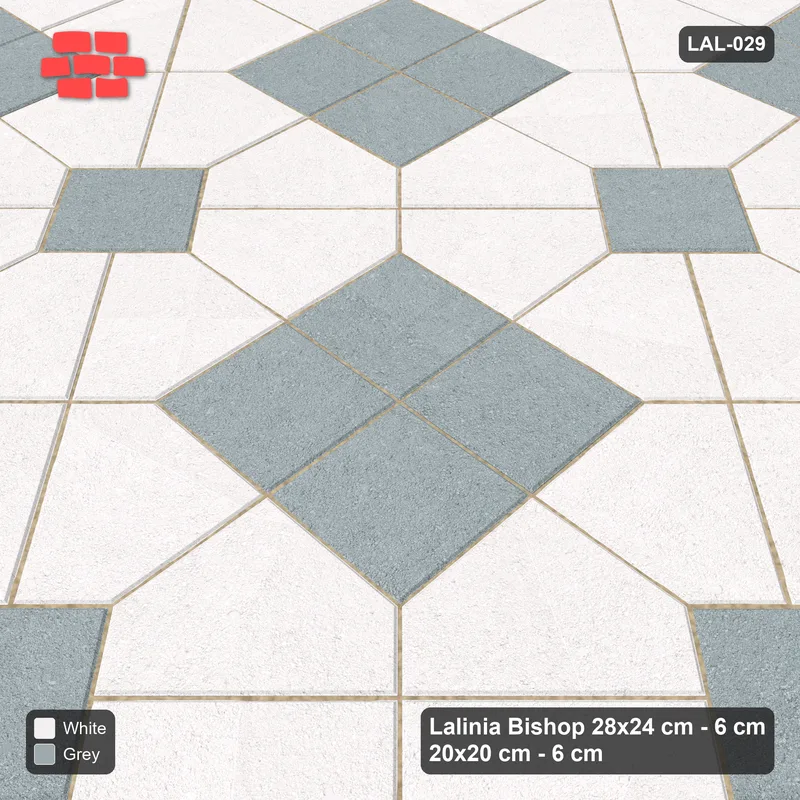 Interlock (Pasco) 28x24 cm · LAL-029 · Octagons with Diamond Blocks - diamond blocks and centres in one accent, turned 45 deg · Side view Interlock (Pasco) 28x24 cm · LAL-029 · Octagons with Diamond Blocks - diamond blocks and centres in one accent, turned 45 deg · Side view