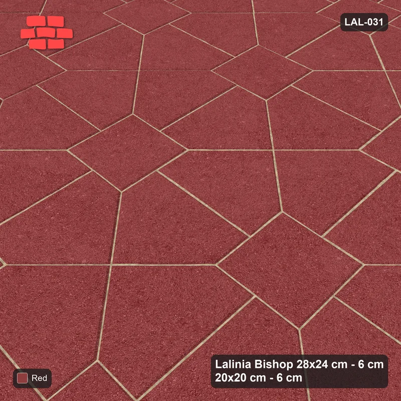 Interlock (Pasco) 28x24 cm · LAL-031 · House-Pair Rows - single colour, kerb frame · Side view Interlock (Pasco) 28x24 cm · LAL-031 · House-Pair Rows - single colour, kerb frame · Side view