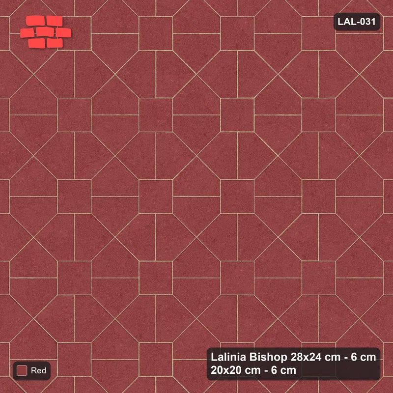 Interlock (Pasco) 28x24 cm · LAL-031 · House-Pair Rows - single colour, kerb frame · Top view Interlock (Pasco) 28x24 cm · LAL-031 · House-Pair Rows - single colour, kerb frame · Top view