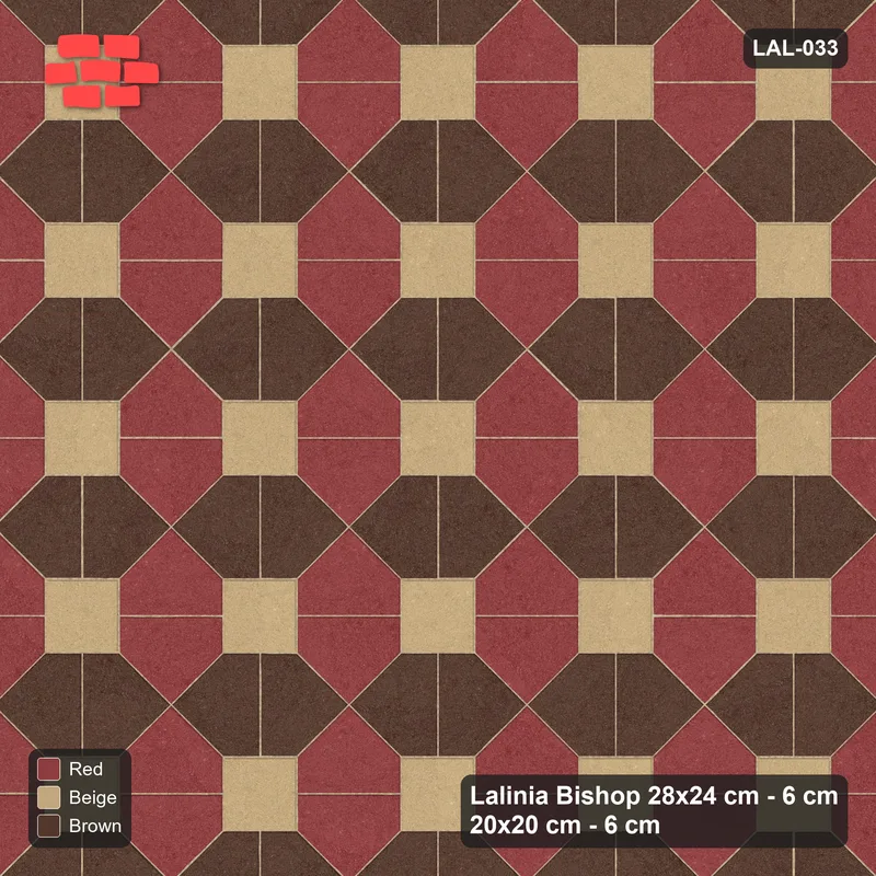 Interlock (Pasco) 28x24 cm · LAL-033 · House-Pair Rows - pair direction and square accents, kerb frame · Top view Interlock (Pasco) 28x24 cm · LAL-033 · House-Pair Rows - pair direction and square accents, kerb frame · Top view