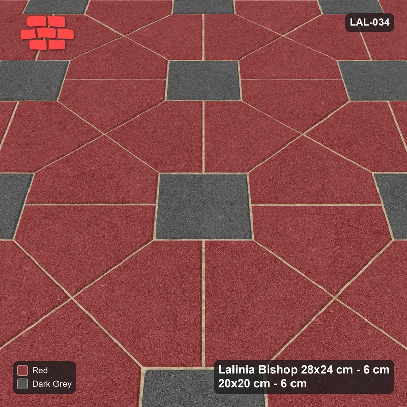 Interlock (Pasco) 28x24 cm · LAL-034 · House-Pair Rows - accent squares, turned 45 deg · Side view Interlock (Pasco) 28x24 cm · LAL-034 · House-Pair Rows - accent squares, turned 45 deg · Side view