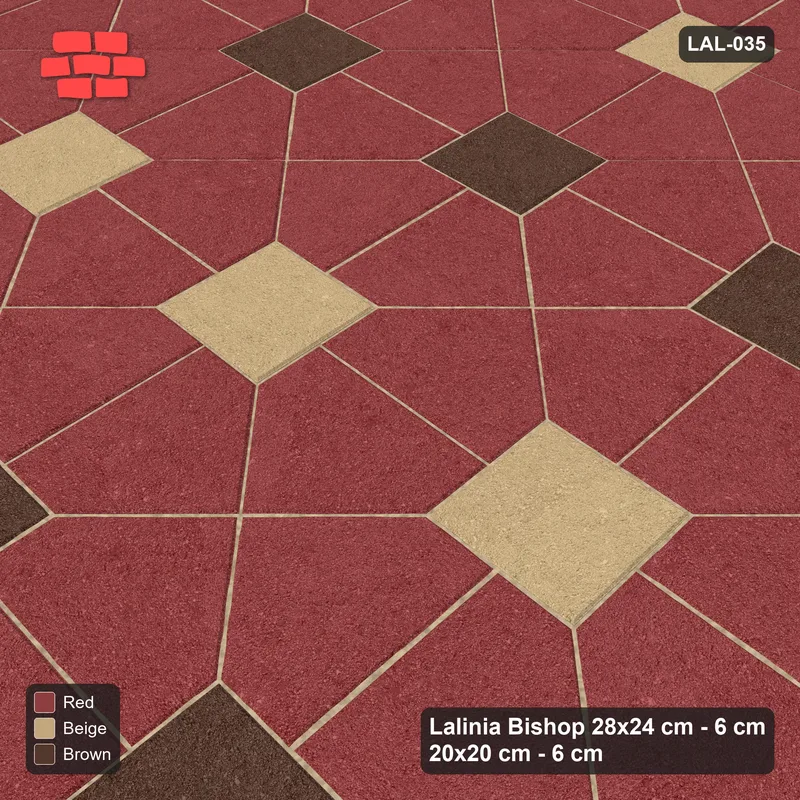 Interlock (Pasco) 28x24 cm · LAL-035 · House-Pair Rows - alternating square rows · Side view Interlock (Pasco) 28x24 cm · LAL-035 · House-Pair Rows - alternating square rows · Side view
