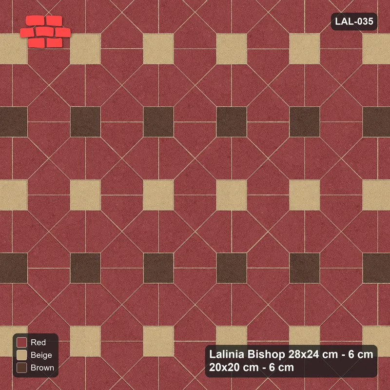 Interlock (Pasco) 28x24 cm · LAL-035 · House-Pair Rows - alternating square rows · Top view Interlock (Pasco) 28x24 cm · LAL-035 · House-Pair Rows - alternating square rows · Top view