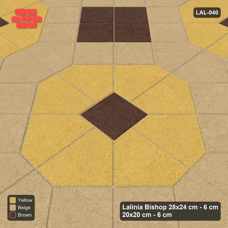 Interlock (Pasco) 28x24 cm · LAL-040 · Octagons with House Pairs and Plus Squares - dark centres and plus core · Side view Interlock (Pasco) 28x24 cm · LAL-040 · Octagons with House Pairs and Plus Squares - dark centres and plus core · Side view
