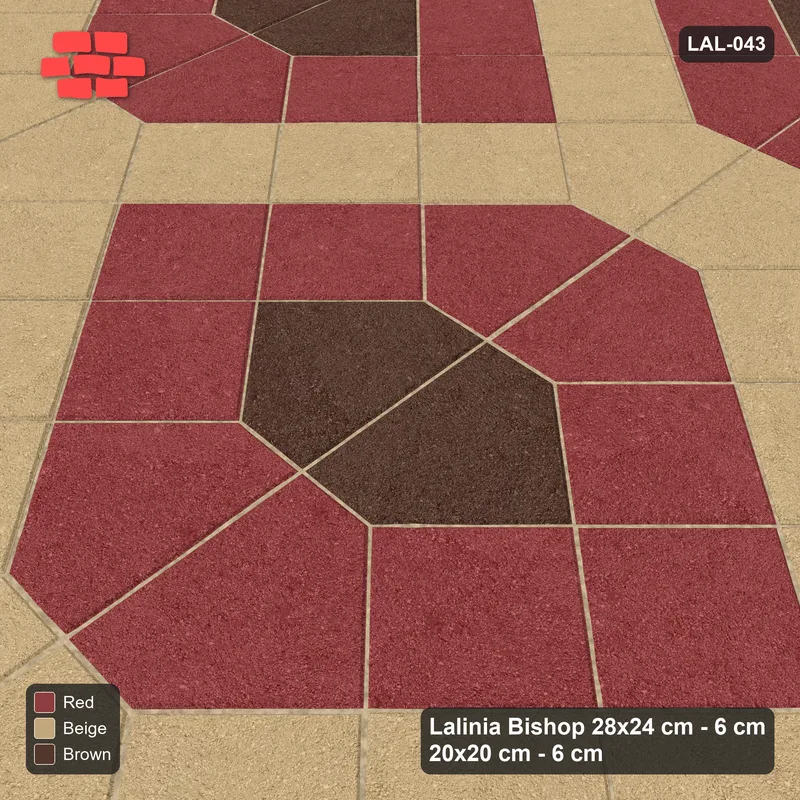 Interlock (Pasco) 28x24 cm · LAL-043 · House-Pair Columns with Diamonds - pairs cycling accent, base, band colour, base with diagonal diamond bands · Side view Interlock (Pasco) 28x24 cm · LAL-043 · House-Pair Columns with Diamonds - pairs cycling accent, base, band colour, base with diagonal diamond bands · Side view