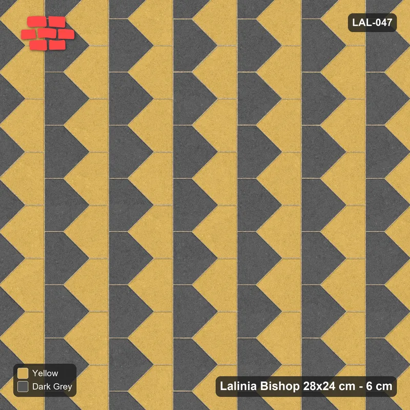 Interlock (Pasco) 28x24 cm · LAL-047 · La-19 House Columns - two colours by pair member · Top view Interlock (Pasco) 28x24 cm · LAL-047 · La-19 House Columns - two colours by pair member · Top view