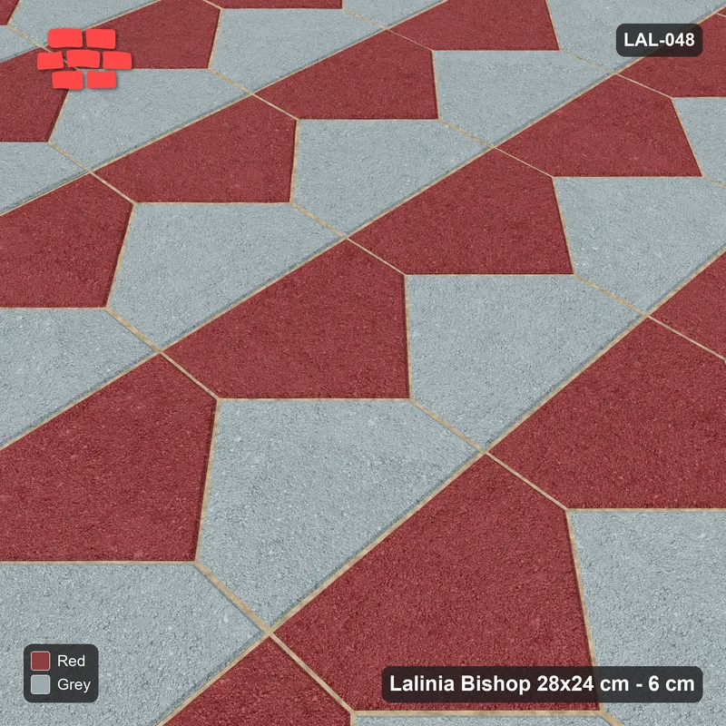 Interlock (Pasco) 28x24 cm · LAL-048 · La-19 Staggered Columns - two colours by pair member, kerb frame · Side view Interlock (Pasco) 28x24 cm · LAL-048 · La-19 Staggered Columns - two colours by pair member, kerb frame · Side view