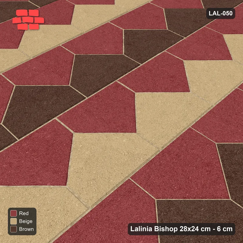 Interlock (Pasco) 28x24 cm · LAL-050 · La-19 House Columns - alternating strip accents, kerb frame · Side view Interlock (Pasco) 28x24 cm · LAL-050 · La-19 House Columns - alternating strip accents, kerb frame · Side view