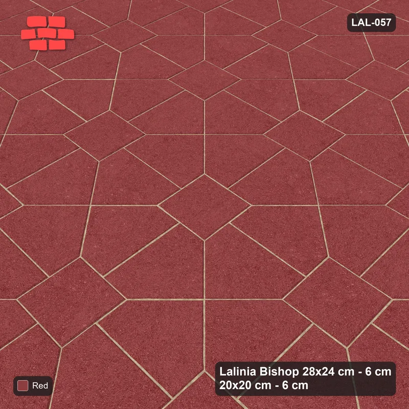 Interlock (Pasco) 28x24 cm · LAL-057 · Octagon Rosette Grid - single colour · Side view Interlock (Pasco) 28x24 cm · LAL-057 · Octagon Rosette Grid - single colour · Side view