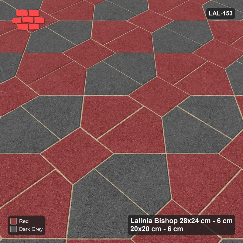 Interlock (Pasco) 28x24 cm · LAL-153 · House-Pair Rows - coloured by pair direction · Side view Interlock (Pasco) 28x24 cm · LAL-153 · House-Pair Rows - coloured by pair direction · Side view