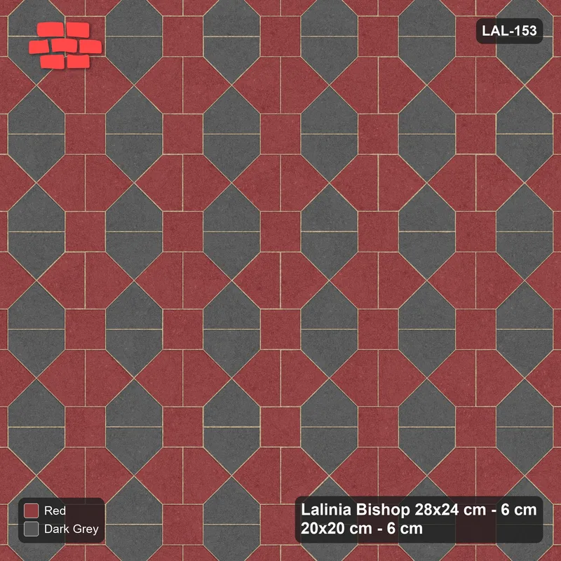 Interlock (Pasco) 28x24 cm · LAL-153 · House-Pair Rows - coloured by pair direction · Top view Interlock (Pasco) 28x24 cm · LAL-153 · House-Pair Rows - coloured by pair direction · Top view