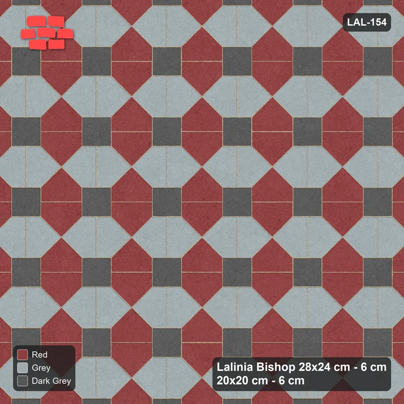Interlock (Pasco) 28x24 cm · LAL-154 · House-Pair Rows - pair direction and square accents, turned 90 deg · Top view Interlock (Pasco) 28x24 cm · LAL-154 · House-Pair Rows - pair direction and square accents, turned 90 deg · Top view