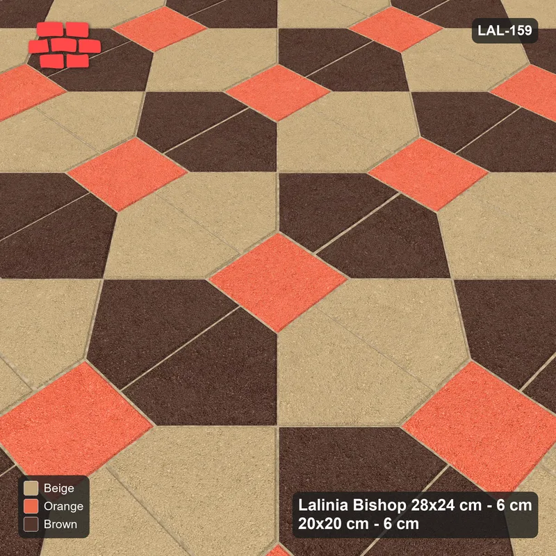 Interlock (Pasco) 28x24 cm · LAL-159 · House-Pair Rows - pair direction and square accents · Side view Interlock (Pasco) 28x24 cm · LAL-159 · House-Pair Rows - pair direction and square accents · Side view
