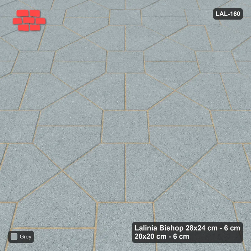 Interlock (Pasco) 28x24 cm · LAL-160 · House-Pair Rows - single colour, turned 45 deg · Side view Interlock (Pasco) 28x24 cm · LAL-160 · House-Pair Rows - single colour, turned 45 deg · Side view
