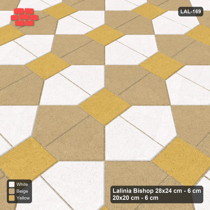 Interlock (Pasco) 28x24 cm · LAL-169 · House-Pair Rows - pair direction and square accents · Side view Interlock (Pasco) 28x24 cm · LAL-169 · House-Pair Rows - pair direction and square accents · Side view