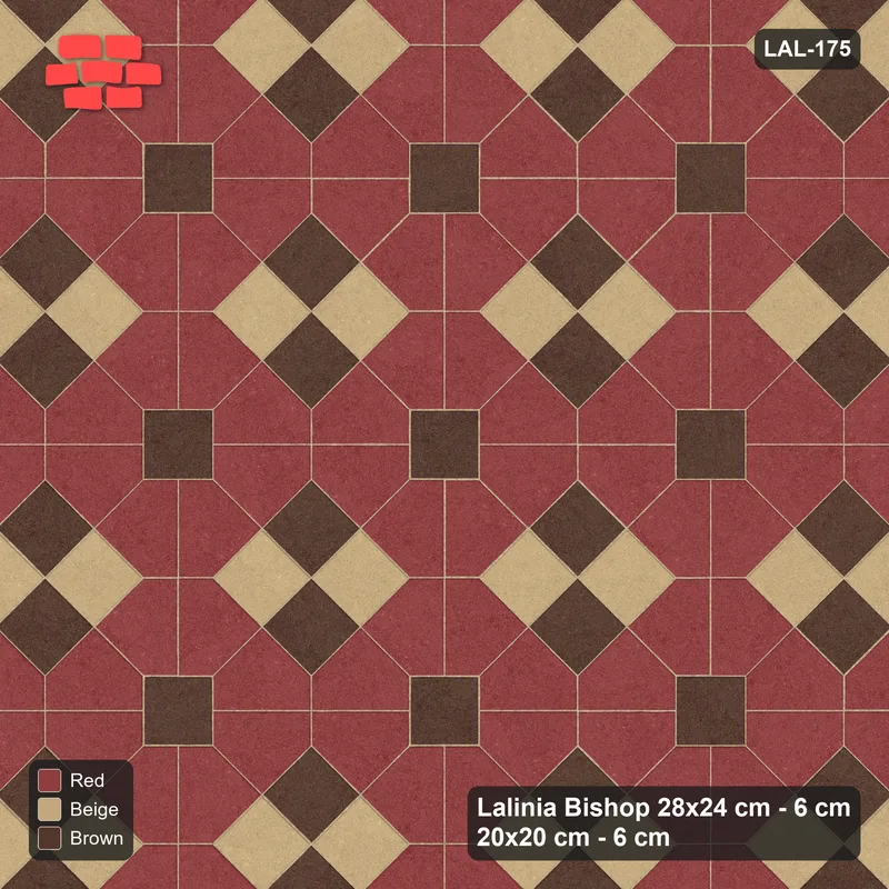 Interlock (Pasco) 28x24 cm · LAL-175 · Octagons with Diamond Blocks - two-tone diamond blocks · Top view Interlock (Pasco) 28x24 cm · LAL-175 · Octagons with Diamond Blocks - two-tone diamond blocks · Top view