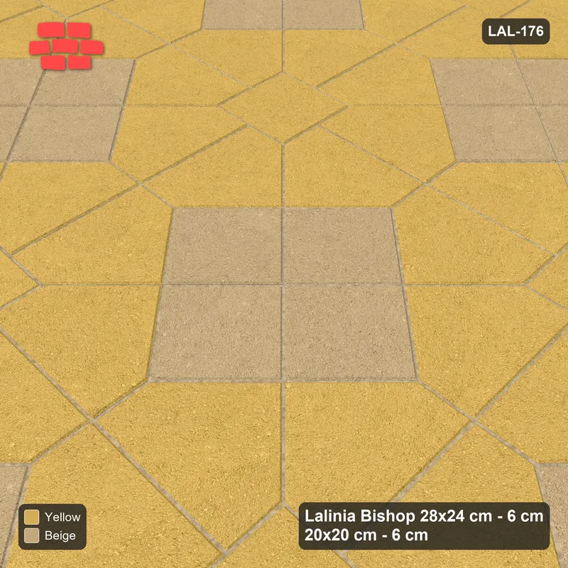 Interlock (Pasco) 28x24 cm · LAL-176 · Octagons with Diamond Blocks - accent diamond blocks only · Side view Interlock (Pasco) 28x24 cm · LAL-176 · Octagons with Diamond Blocks - accent diamond blocks only · Side view