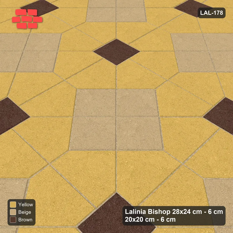 Interlock (Pasco) 28x24 cm · LAL-178 · Octagons with Diamond Blocks - diamond blocks and dark centres · Side view Interlock (Pasco) 28x24 cm · LAL-178 · Octagons with Diamond Blocks - diamond blocks and dark centres · Side view