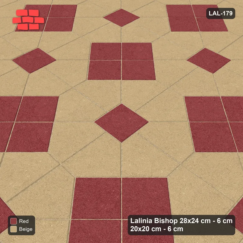 Interlock (Pasco) 28x24 cm · LAL-179 · Octagons with Diamond Blocks - diamond blocks and centres in one accent · Side view Interlock (Pasco) 28x24 cm · LAL-179 · Octagons with Diamond Blocks - diamond blocks and centres in one accent · Side view