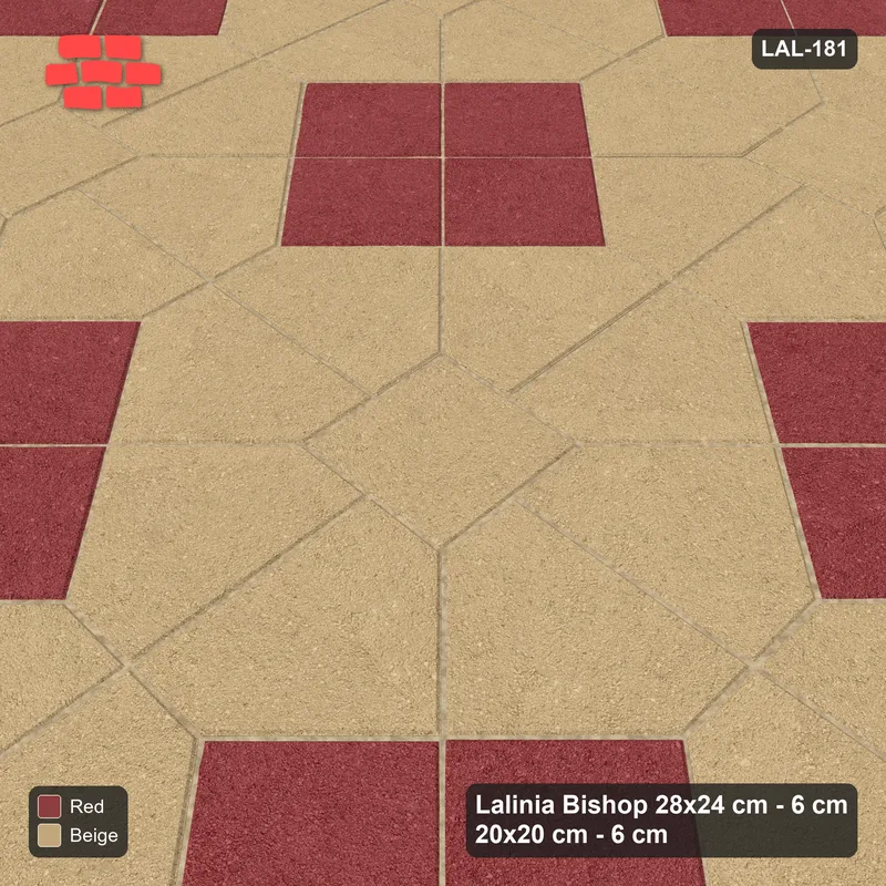 Interlock (Pasco) 28x24 cm · LAL-181 · Octagons with Diamond Blocks - accent diamond blocks only · Side view Interlock (Pasco) 28x24 cm · LAL-181 · Octagons with Diamond Blocks - accent diamond blocks only · Side view
