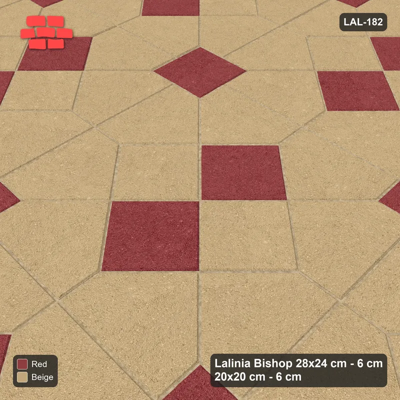 Interlock (Pasco) 28x24 cm · LAL-182 · Octagons with Diamond Blocks - accent centres and half blocks · Side view Interlock (Pasco) 28x24 cm · LAL-182 · Octagons with Diamond Blocks - accent centres and half blocks · Side view