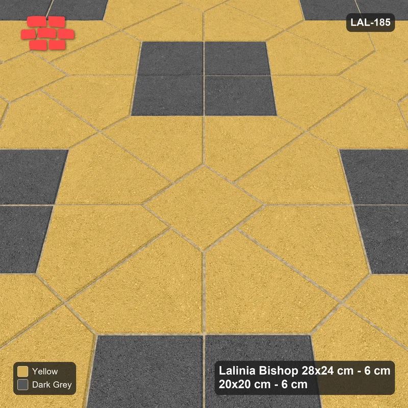 Interlock (Pasco) 28x24 cm · LAL-185 · Octagons with Diamond Blocks - accent diamond blocks only · Side view Interlock (Pasco) 28x24 cm · LAL-185 · Octagons with Diamond Blocks - accent diamond blocks only · Side view