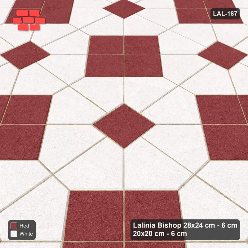 Interlock (Pasco) 28x24 cm · LAL-187 · Octagons with Diamond Blocks - diamond blocks and centres in one accent · Side view Interlock (Pasco) 28x24 cm · LAL-187 · Octagons with Diamond Blocks - diamond blocks and centres in one accent · Side view