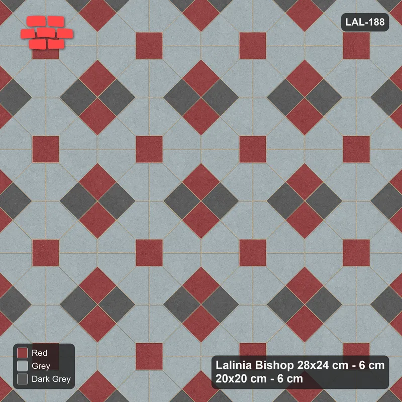 Interlock (Pasco) 28x24 cm · LAL-188 · Octagons with Diamond Blocks - two-tone diamond blocks · Top view Interlock (Pasco) 28x24 cm · LAL-188 · Octagons with Diamond Blocks - two-tone diamond blocks · Top view