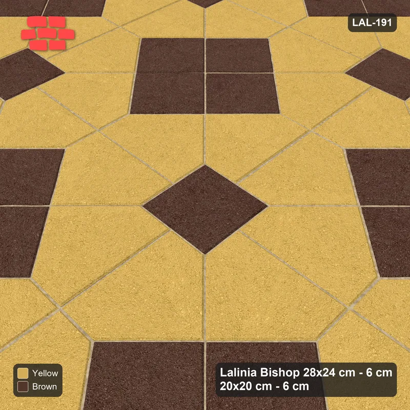 Interlock (Pasco) 28x24 cm · LAL-191 · Octagons with Diamond Blocks - diamond blocks and centres in one accent · Side view Interlock (Pasco) 28x24 cm · LAL-191 · Octagons with Diamond Blocks - diamond blocks and centres in one accent · Side view