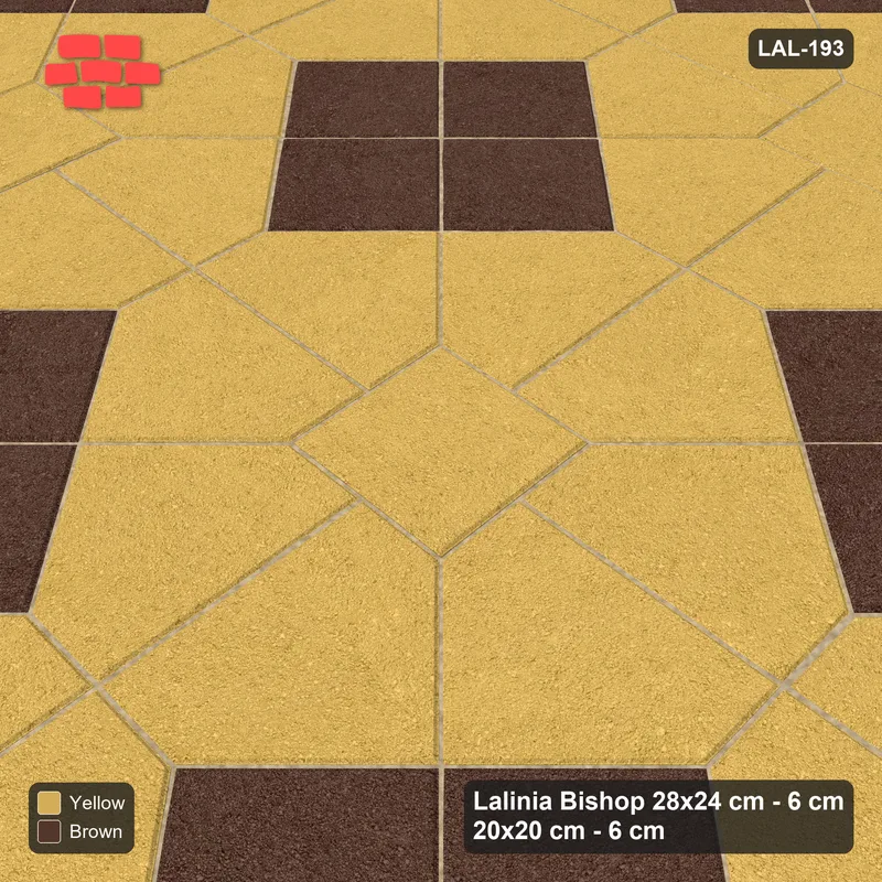 Interlock (Pasco) 28x24 cm · LAL-193 · Octagons with Diamond Blocks - accent diamond blocks only · Side view Interlock (Pasco) 28x24 cm · LAL-193 · Octagons with Diamond Blocks - accent diamond blocks only · Side view