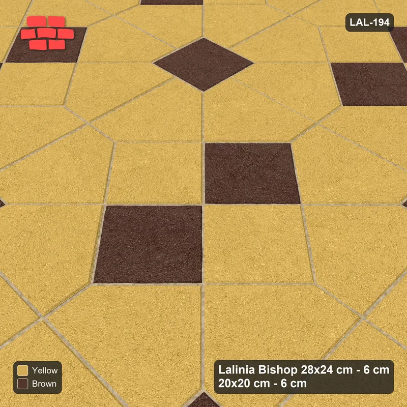 Interlock (Pasco) 28x24 cm · LAL-194 · Octagons with Diamond Blocks - accent centres and half blocks · Side view Interlock (Pasco) 28x24 cm · LAL-194 · Octagons with Diamond Blocks - accent centres and half blocks · Side view