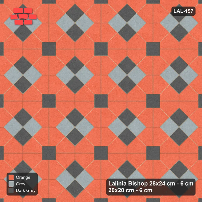 Interlock (Pasco) 28x24 cm · LAL-197 · Octagons with Diamond Blocks - two-tone diamond blocks · Top view Interlock (Pasco) 28x24 cm · LAL-197 · Octagons with Diamond Blocks - two-tone diamond blocks · Top view