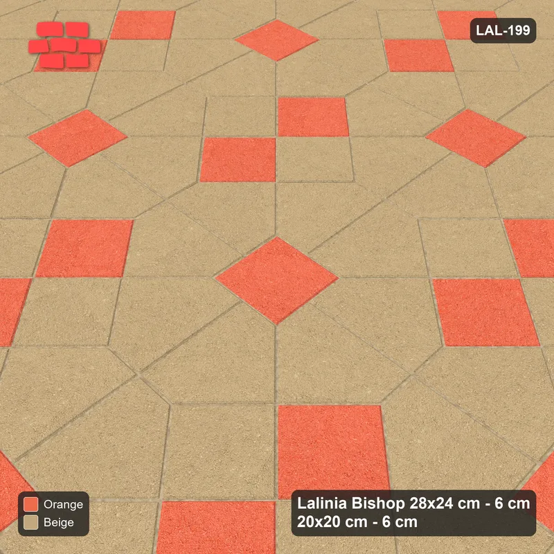 Interlock (Pasco) 28x24 cm · LAL-199 · Octagons with Diamond Blocks - accent centres and half blocks · Side view Interlock (Pasco) 28x24 cm · LAL-199 · Octagons with Diamond Blocks - accent centres and half blocks · Side view