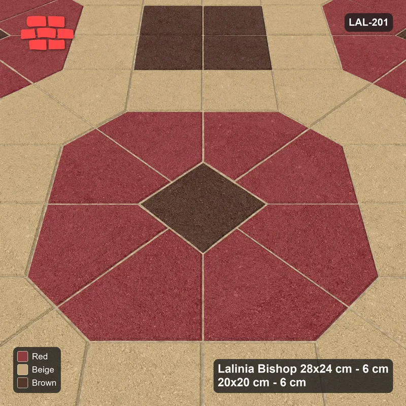 Interlock (Pasco) 28x24 cm · LAL-201 · Octagons with House Pairs and Plus Squares - dark centres and plus core, kerb frame · Side view Interlock (Pasco) 28x24 cm · LAL-201 · Octagons with House Pairs and Plus Squares - dark centres and plus core, kerb frame · Side view